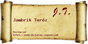 Jambrik Teréz névjegykártya
